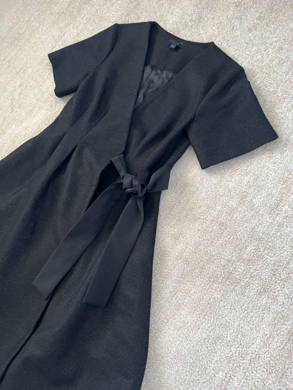 COS Wool Tie Up Wrap Office Academia Dress With Pockets 4 - Picture 3 of 10